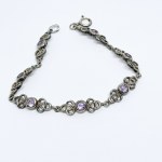 Silver Celtic bracelet with natural amethysts