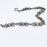 Silver Celtic bracelet with natural amethysts