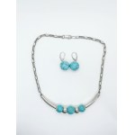 Silver set—necklace and earrings with gemstones, ORNAMENT (formerly ORNO), Warsaw