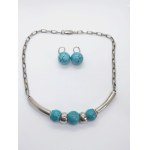 Silver set—necklace and earrings with gemstones, ORNAMENT (formerly ORNO), Warsaw