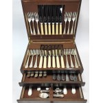 Large silver-plated dinner set for 6 people in its original box