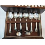 Large silver-plated dinner set for 6 people in its original box