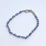 Silver bracelet with natural tanzanites