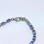 Silver bracelet with natural tanzanites