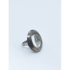 Rock Crystal Ring, 925 Silver