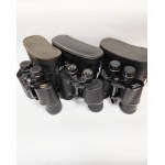 Set of 3 binoculars in cases, including the Zenith 10x50