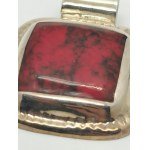 Silver Mexican pendant with red jasper