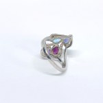 Silver ring with natural garnet, amethyst, topaz, iolite, and white topaz