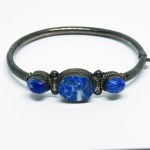 Silver Bracelet with Sodalite Stones