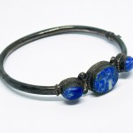 Silver Bracelet with Sodalite Stones