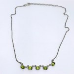 Silver necklace with natural peridots
