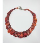 Large necklace made of natural amber, with a silver clasp