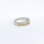 Silver ring with natural yellow sapphires