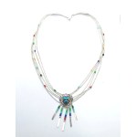 Silver Navajo necklace with enamel