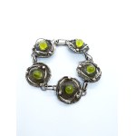 Vintage silver bracelet with olivine