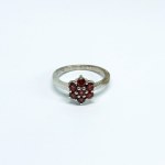 Silver ring with natural garnets