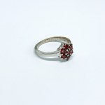 Silver ring with natural garnets