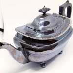 Silver-Plated Oxidized Teapot, early 20th century, Northern Goldsmiths, Newcastle upon Tyne, England