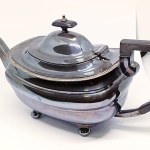 Silver-Plated Oxidized Teapot, early 20th century, Northern Goldsmiths, Newcastle upon Tyne, England