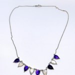 Silver necklace with natural amethysts and moonstones
