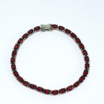 Silver bracelet with natural garnets