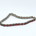 Silver bracelet with natural garnets