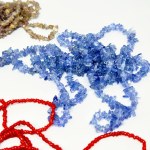 Four necklaces made of natural stones