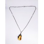 830 Silver Necklace with Amber