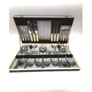 Chrome-plated Art Deco tableware set in its original case
