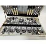 Chrome-plated Art Deco tableware set in its original case