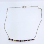 Silver necklace with natural garnets, peridots, citrines, topazes, and amethysts