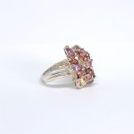 Silver ring with natural pink sapphires, garnets, and amethysts