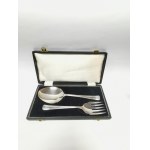 Silver-plated salad set in its original box