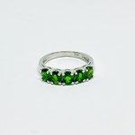 Silver ring with natural diopside stones