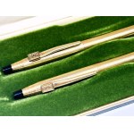 Cross fountain pen, ballpoint pen, and pencil set in boxes