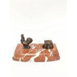 French Art Deco inkwell on a marble base