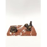 French Art Deco inkwell on a marble base