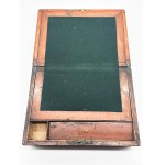 Mahogany folding travel desk with a writing surface for letter-writing