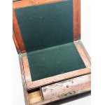 Mahogany folding travel desk with a writing surface for letter-writing