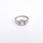 Silver ring with a natural amethyst