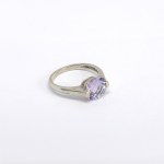 Silver ring with a natural amethyst