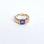 Gold-plated silver ring with a natural amethyst
