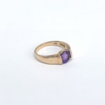 Gold-plated silver ring with a natural amethyst