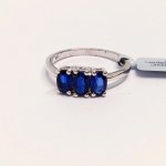 Silver ring with natural kyanite stones