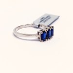 Silver ring with natural kyanite stones