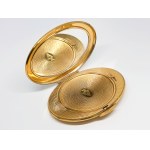 Gold-plated compact with marcasite decoration