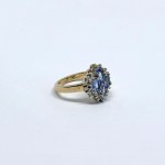 Gold-plated silver ring with natural tanzanites and white sapphires