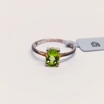 Silver ring with natural peridot