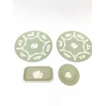 Wedgwood Set—two large plates, one small round plate, and one rectangular plate