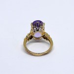 Großer, vergoldeter Silberring mit natürlichen Amethysten